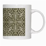 Silver Intricate Arabesque Pattern White Coffee Mug Right