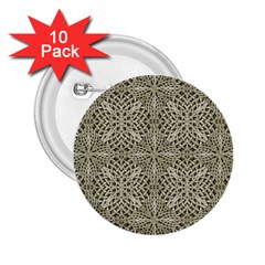 Silver Intricate Arabesque Pattern 2 25  Button (10 Pack) by dflcprints