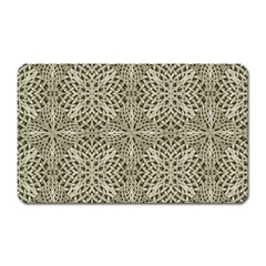 Silver Intricate Arabesque Pattern Magnet (Rectangular)