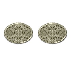 Silver Intricate Arabesque Pattern Cufflinks (oval) by dflcprints