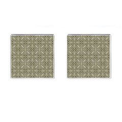 Silver Intricate Arabesque Pattern Cufflinks (square) by dflcprints