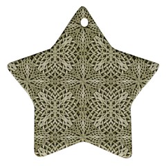 Silver Intricate Arabesque Pattern Star Ornament (two Sides) by dflcprints