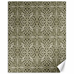 Silver Intricate Arabesque Pattern Canvas 11  X 14  (unframed) by dflcprints