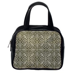 Silver Intricate Arabesque Pattern Classic Handbag (one Side) by dflcprints