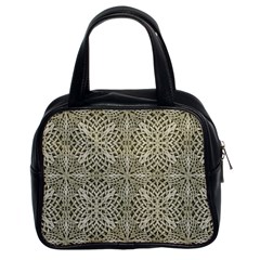 Silver Intricate Arabesque Pattern Classic Handbag (two Sides) by dflcprints