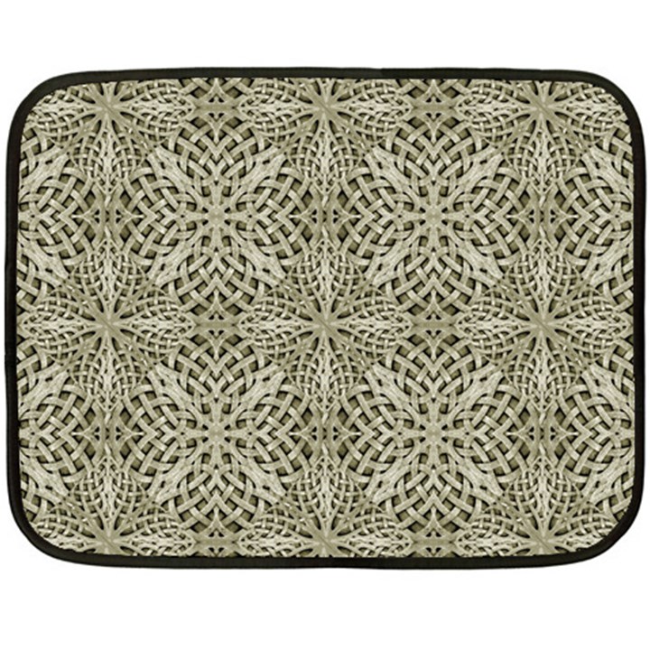 Silver Intricate Arabesque Pattern Mini Fleece Blanket (Two Sided)