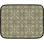 Silver Intricate Arabesque Pattern Mini Fleece Blanket (Two Sided) 35 x27  Blanket Back