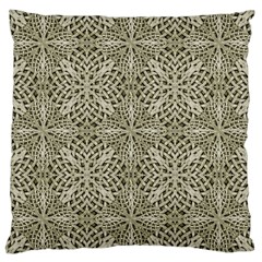 Silver Intricate Arabesque Pattern Large Cushion Case (single Sided)  by dflcprints