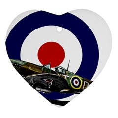 Spitfire And Roundel Heart Ornament