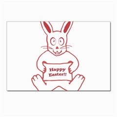 Cute Bunny Happy Easter Drawing I Postcard 4 x 6  (10 Pack) by dflcprints