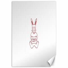 Cute Bunny Happy Easter Drawing I Canvas 24  X 36  (unframed) by dflcprints