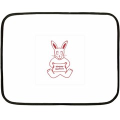 Cute Bunny Happy Easter Drawing I Mini Fleece Blanket (two Sided) by dflcprints