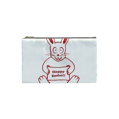 Cute Bunny Happy Easter Drawing I Cosmetic Bag (small) by dflcprints