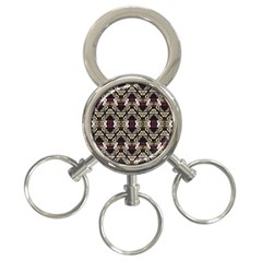 Abstract Geometric Modern Seamless Pattern 3-ring Key Chain