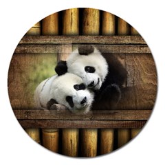 Panda Love Magnet 5  (round)