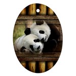 Panda Love Oval Ornament (Two Sides) Back