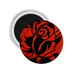 Red Rose Etching On Black 2 25  Button Magnet by StuffOrSomething