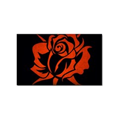 Red Rose Etching On Black Sticker 10 Pack (rectangle) by StuffOrSomething