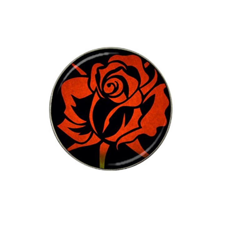 Red Rose Etching On Black Golf Ball Marker 10 Pack (for Hat Clip)