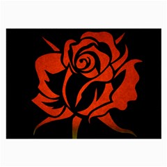 Red Rose Etching On Black Glasses Cloth (large, Two Sided) by StuffOrSomething