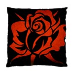 Red Rose Etching On Black Cushion Case (Two Sided)  Back