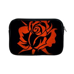 Red Rose Etching On Black Apple Ipad Mini Zippered Sleeve by StuffOrSomething