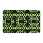 Green shapes on a black background pattern Magnet (Rectangular) Front