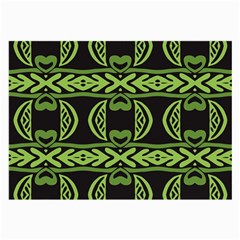 Green Shapes On A Black Background Pattern Glasses Cloth (large) by LalyLauraFLM