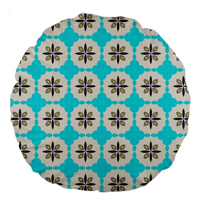 Floral pattern on a blue background 18  Premium Round Cushion 