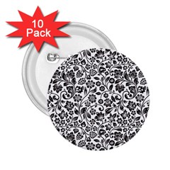 Elegant Glittery Floral 2.25  Button (10 pack)