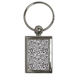 Elegant Glittery Floral Key Chain (rectangle) by StuffOrSomething