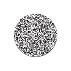 Elegant Glittery Floral Magnet 3  (Round)