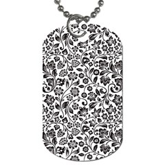 Elegant Glittery Floral Dog Tag (two-sided)  by StuffOrSomething