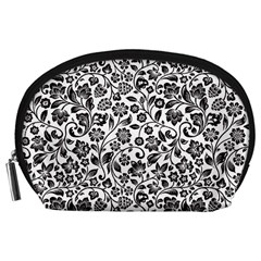 Elegant Glittery Floral Accessory Pouch (large)