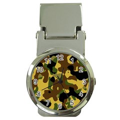 Camo Pattern  Money Clip With Watch