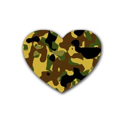 Camo Pattern  Drink Coasters (heart) by Colorfulart23