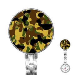 Camo Pattern  Stainless Steel Nurses Watch by Colorfulart23