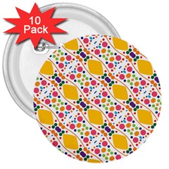 Dots And Rhombus 3  Button (10 Pack) by LalyLauraFLM