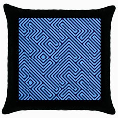 Blue Maze Throw Pillow Case (black) by LalyLauraFLM