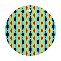 Yellow Chains Pattern Ornament (round) by LalyLauraFLM