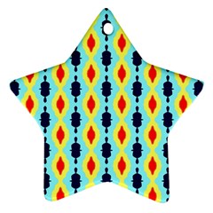 Yellow Chains Pattern Ornament (star) by LalyLauraFLM