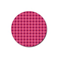 Abstract Pink Floral Tile Pattern Drink Coasters 4 Pack (round) by GardenOfOphir