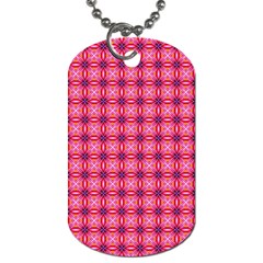 Abstract Pink Floral Tile Pattern Dog Tag (one Sided) by GardenOfOphir