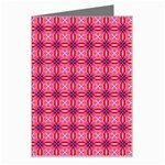 Abstract Pink Floral Tile Pattern Greeting Card Left