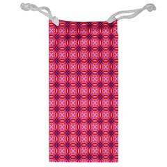 Abstract Pink Floral Tile Pattern Jewelry Bag