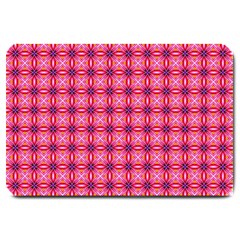 Abstract Pink Floral Tile Pattern Large Door Mat by GardenOfOphir