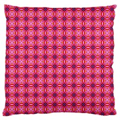 Abstract Pink Floral Tile Pattern Large Flano Cushion Case (one Side) by GardenOfOphir