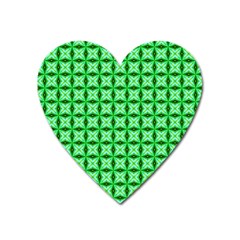 Green Abstract Tile Pattern Magnet (heart) by GardenOfOphir