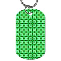 Green Abstract Tile Pattern Dog Tag (two-sided)  by GardenOfOphir