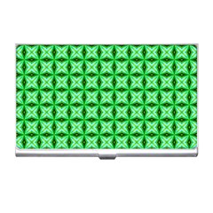 Green Abstract Tile Pattern Business Card Holder by GardenOfOphir